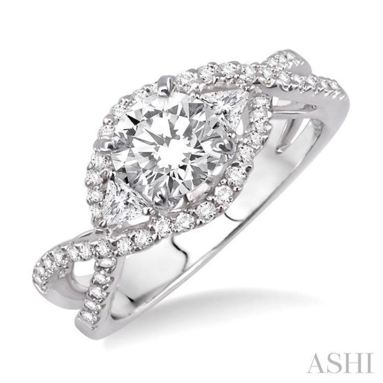 1/2 Ctw Diamond Semi-Mount Engagement Ring in 14K White Gold