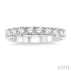 5/8 Ctw Round Cut Diamond Wedding Band in 14K White Gold