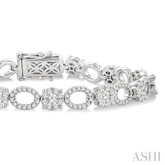 3 1/3 Ctw Lovebright Round Cut Diamond Bracelet in 14K White Gold