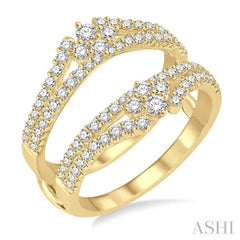7/8 Ctw Round Diamond Insert Ring in 14K Yellow Gold