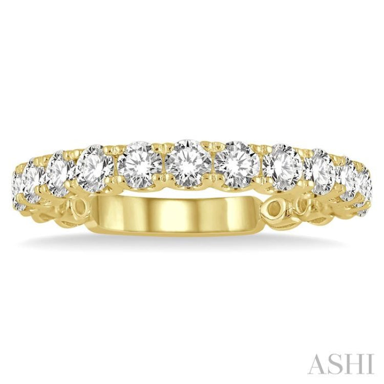 1 Ctw Lattice Round Cut Diamond Wedding Band in 14K Yellow Gold