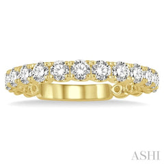 1 Ctw Lattice Round Cut Diamond Wedding Band in 14K Yellow Gold