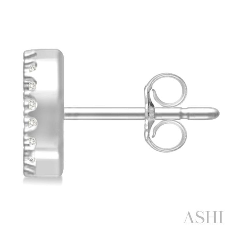 1/10 Ctw Initial 'D' Single Cut Diamond Earrings in 10K White Gold