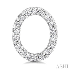 1/10 Ctw Initial 'O' Single Cut Diamond Earrings in 10K White Gold