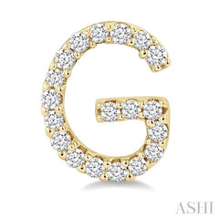 1/8 Ctw Initial 'G' Single Cut Diamond Earrings in 10K Yellow Gold