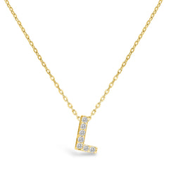 Letter Of Mine, Let It Shine/ CZ- L/ Gold Plated Necklace