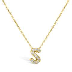 Letter Of Mine, Let It Shine!- CZ- S/ Gold plated Necklace