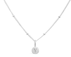 Mini Love Letter Y/ Silver Necklace
