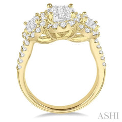 1 1/3 Ctw Diamond Lovebright Ring in 14K Yellow and White Gold