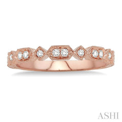 1/5 Ctw Round Cut Diamond Fashion Band in 14K Rose Gold