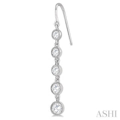 5/8 Ctw Circular Rose Cut Diamond Fashion Earrings in 14K White Gold