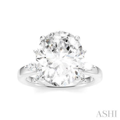 5/8 Ctw Akari Oval Shape Marquise and Round Cut Diamond Semi-Mount Engagement Ring in 14K White Gold