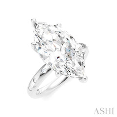 1/5 Ctw Akari Marquise Shape Round Cut Diamond Semi-Mount Engagement Ring in 14K White Gold