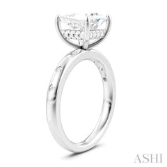 1/5 Ctw Akari Princess Shape Round Cut Diamond Semi-Mount Engagement Ring in 14K White Gold