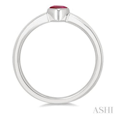 6X4 MM Pear Shape Ruby Precious Solitaire Ring in 14K White Gold