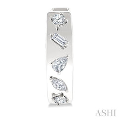 1/3 Ctw Mixed Cut Diamond Fashion Hoop Earrings in 14K White Gold