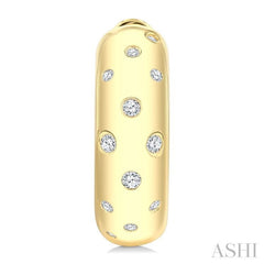 1/4 Ctw Mosaic Flush Set Round Cut Diamond Fashion Hoop Earrings in 10K Yellow Gold