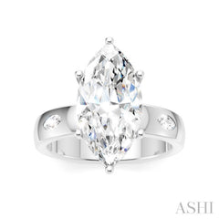 1/4 Ctw Akari Marquise and Round Cut Diamond Semi Mount Engagement Ring in 14K White Gold