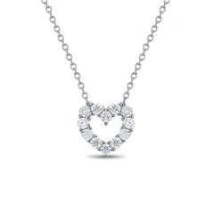 Open CZ Heart Girls Necklace