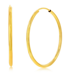 14K Yellow Gold, 28mm Hoop Earrings