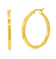 14K Yellow Gold, 31mm Hoop Earrings
