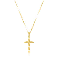 14K Yellow, Gold Filled (14/20) Twist Cross Pendant