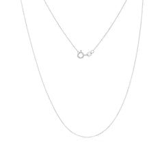 14K White Gold, 0.68mm, Diamond-Cut Cable Chain