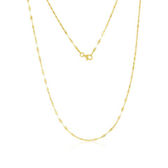 14K Yellow Gold Oval Linked Mirror Chain