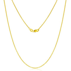 14K Yellow, Gold Filled (14/20 GF) 1mm Cable Chain