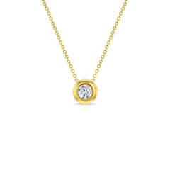 14k Clear Hidden Halo CZ Girls Necklace