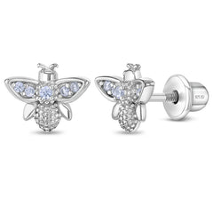 CZ Bee Girl Earrings
