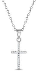 Cubic Zirconia Children's Cross Pendant