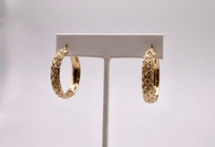 14k Yellow Gold Fancy Hoops