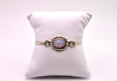 Sterling Silver and synthetic opal bangle