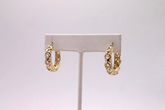 14k Yellow and White Gold Fancy Hoops