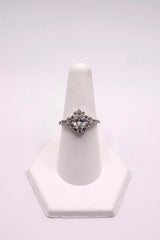 Sterling Silver and CZ Vintage Style Engagement Ring