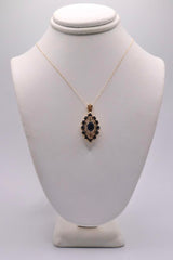10k Yellow Gold and Blue Sapphire Necklace