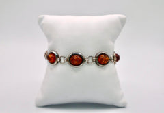 Sterling Silver and Amber Bracelet