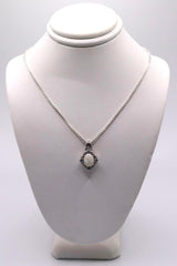 Sterling Silver Opal and Topaz Necklace