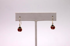 14k Yellow Gold Lady Bug Dangles