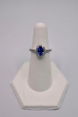 14k White Gold Sapphire and Diamond Ring