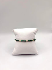14k Yellow Gold and Malachite Bracelet