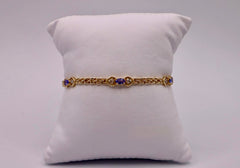 14k Yellow Gold Tanzanite and Diamond Bracelet