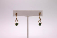 14k Yellow Gold and Jadeite Dangles