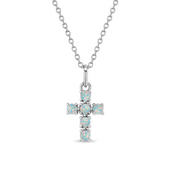 Opal Cross Girls Pendant