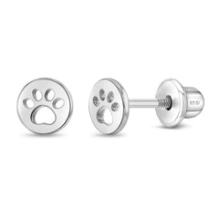 Dog Paw Coin Girl Earrings