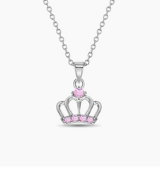 CZ Classic Crown Girls Necklace