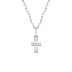 Dazzling CZ Cross Little Girls Pendant