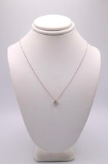 14k White Gold Diamond Cross Necklace