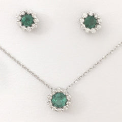 14K W SET 28RD 0.17CT, 3EM 0.60CT